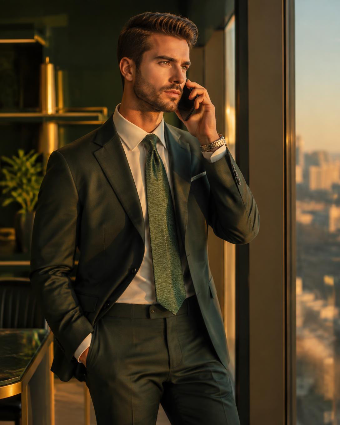 Financial sales representative on a client call